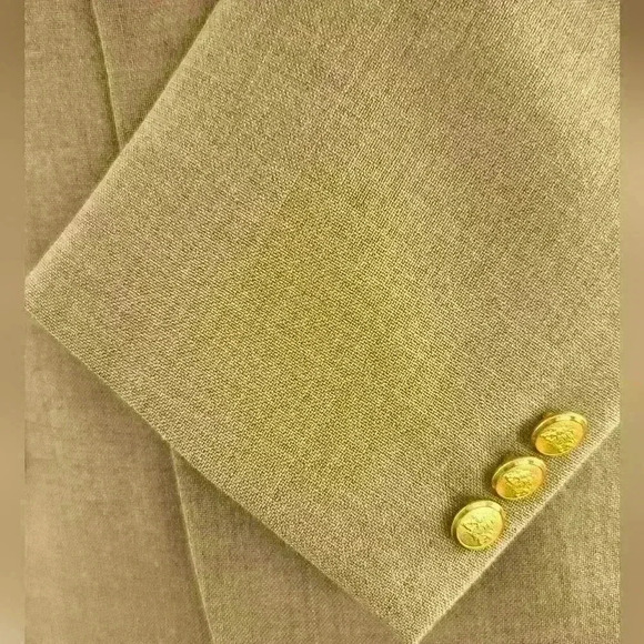 Stafford Blazer Sport Jacket Coat Mens 38S Brown Wool Polyester Gold Buttons - Picture 4 of 6